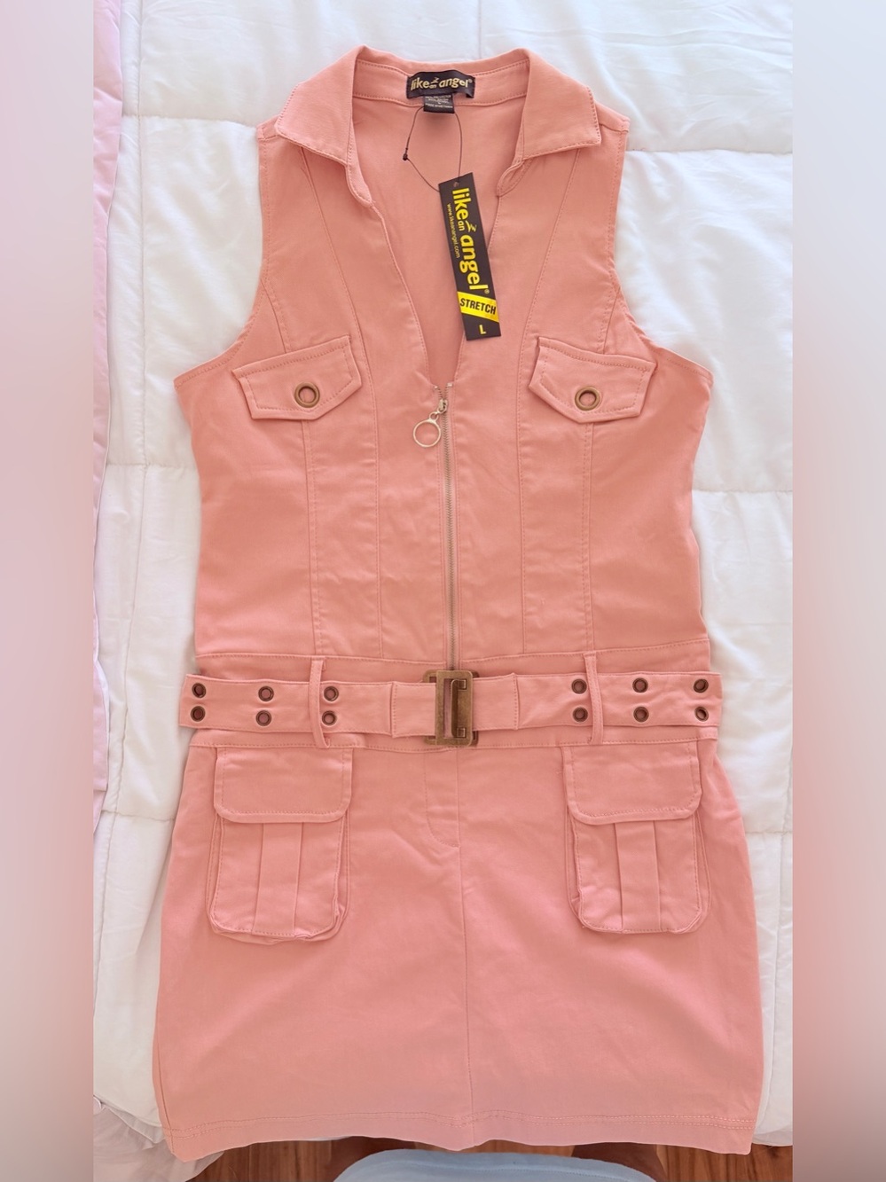 like an angel Dusty Rose Collared Dress